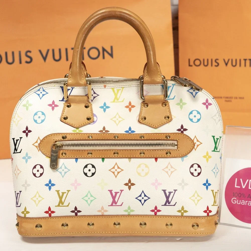LOUIS VUITTON Alma PM Multicolor White Takashi Murakami - EUC - Picture 3 of 16